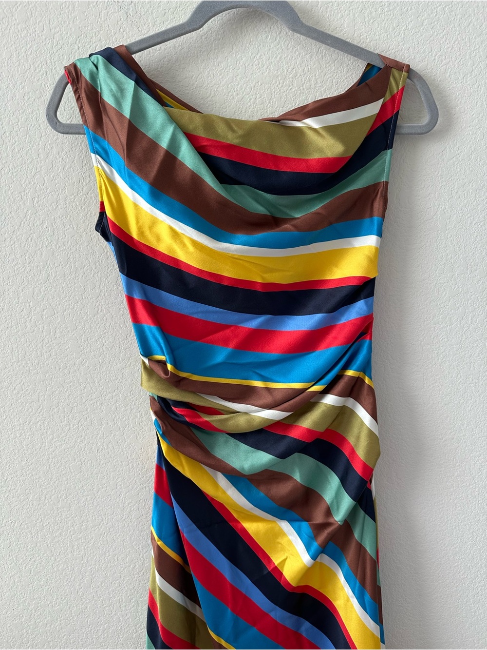Staud Phare Silk Midi Dress Market Stripe SZ US 0 - Picture 3 of 8